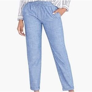 J. Crew Chambray Cotton Pull On Pants Size 18 Casual Coastal Relaxed Cropped